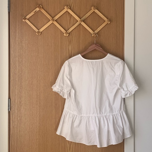 MADEWELL Studio Ruffle Hem Top in White - Picture 2 of 8